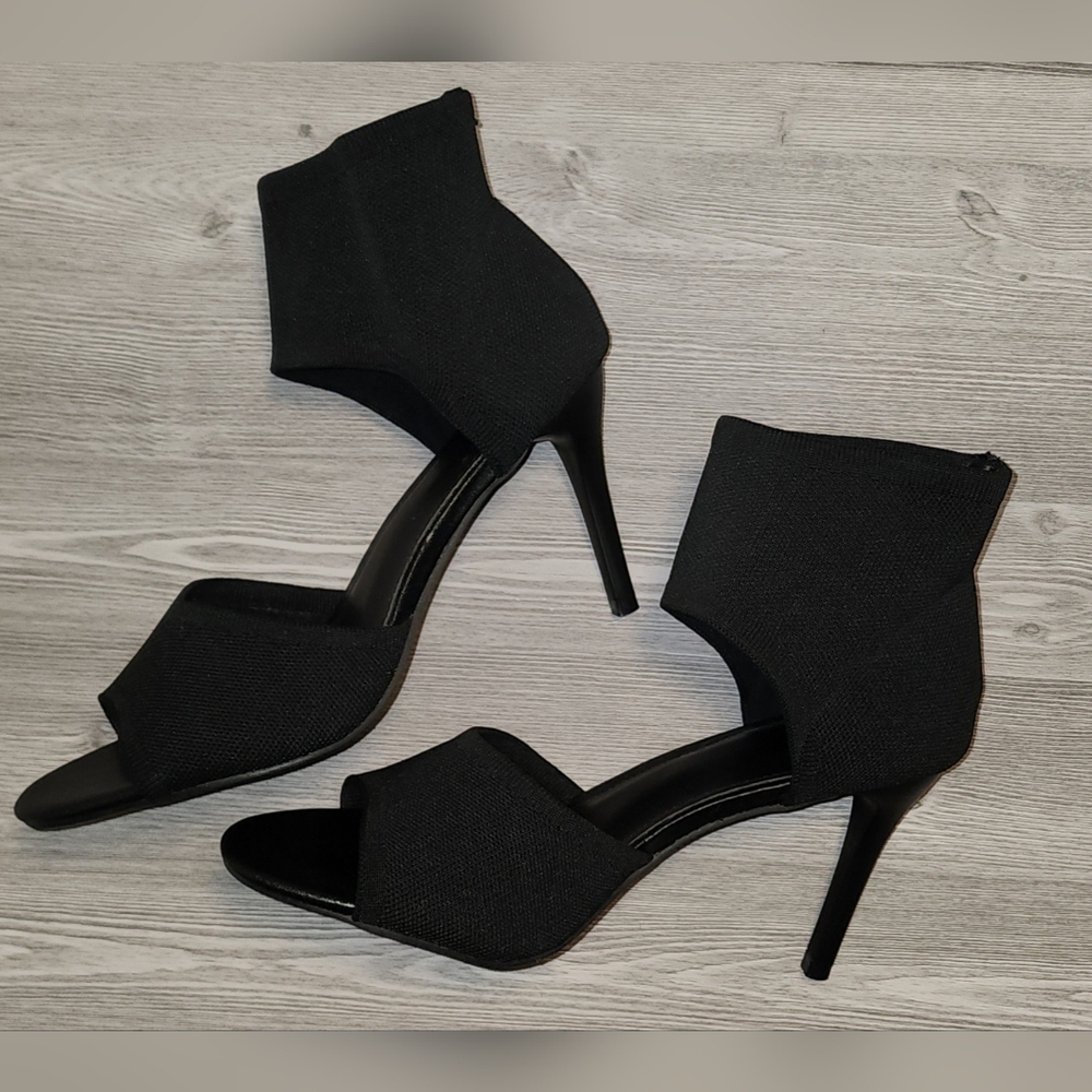 Sexy Peep-toe  Black Heels Women's Size 8.5